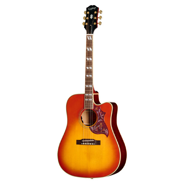 Hummingbird Standard cutaway acoustic/electric with gigbag in Cherry Burst finish. Solid spruce top with LR Baggs preamp.