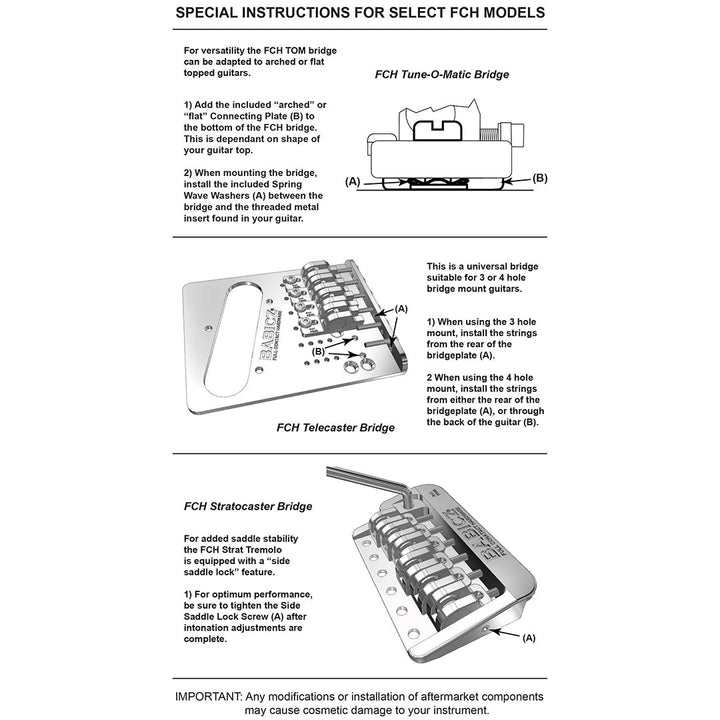 Allparts TB-3542-010 - Babicz Full Contact Babicz FCH Z Series Tele Bridge