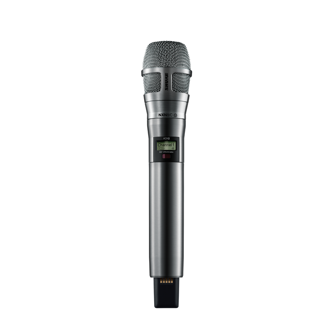 Shure ADX2/N8CN-G57 ADX2 Handheld Transmitter w/ Nexadyne 8/C Cardioid Dynamic Microphone - Nickel Finish