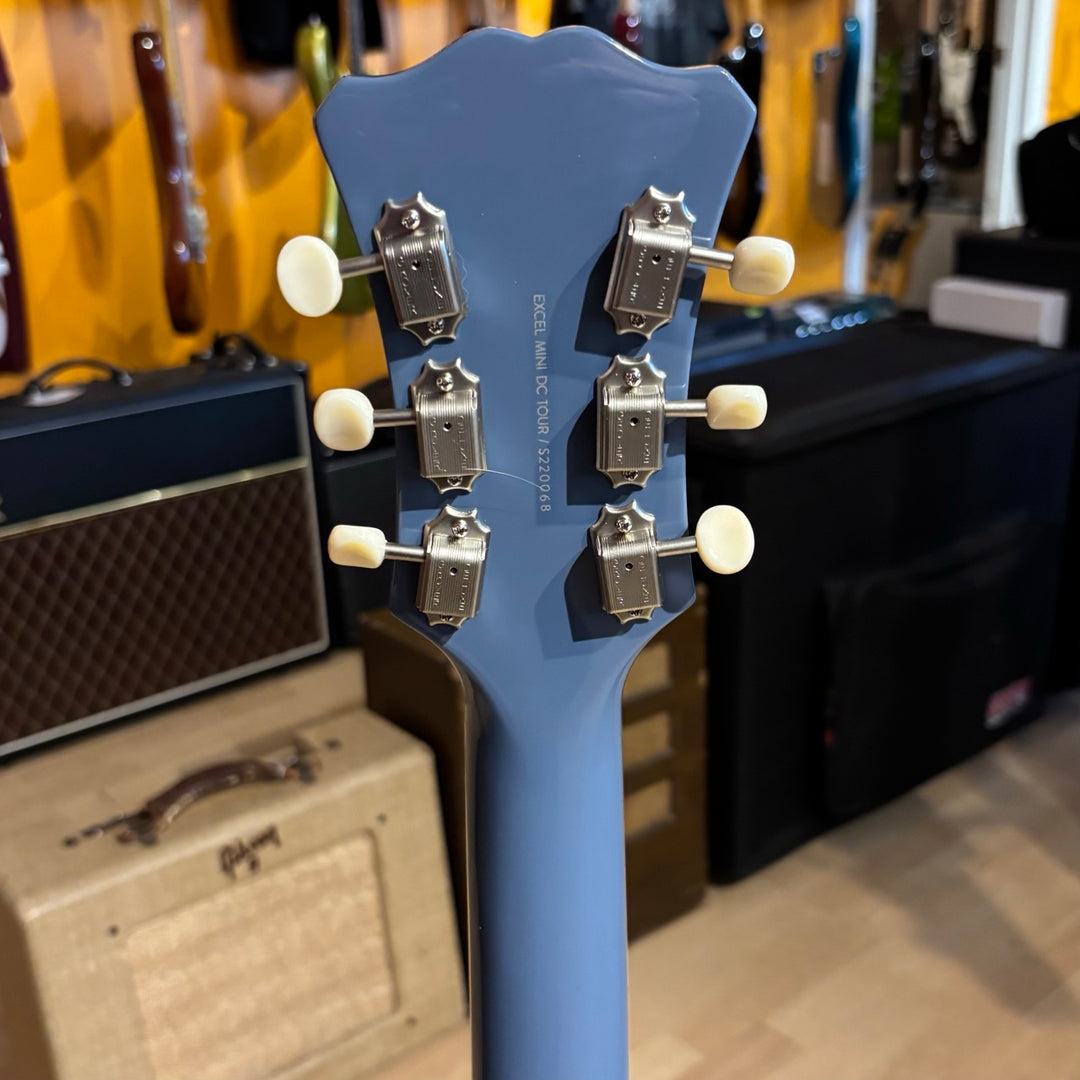 D'Angelico - Excel DC MINI Tour HH Semi Hollowbody  w/ D'Angelico Gig Bag (Slate Blue -2022)  - USED