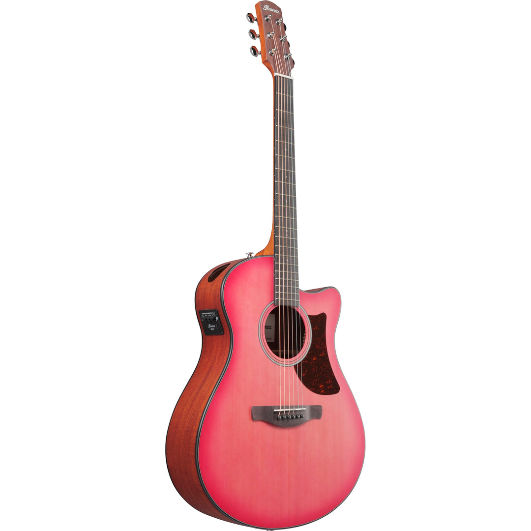 Ibanez AAM50CECRO Acoustic/Electric Guitar - Coral Red Burst Open Pore Top, Natural Open Pore Back and Sides