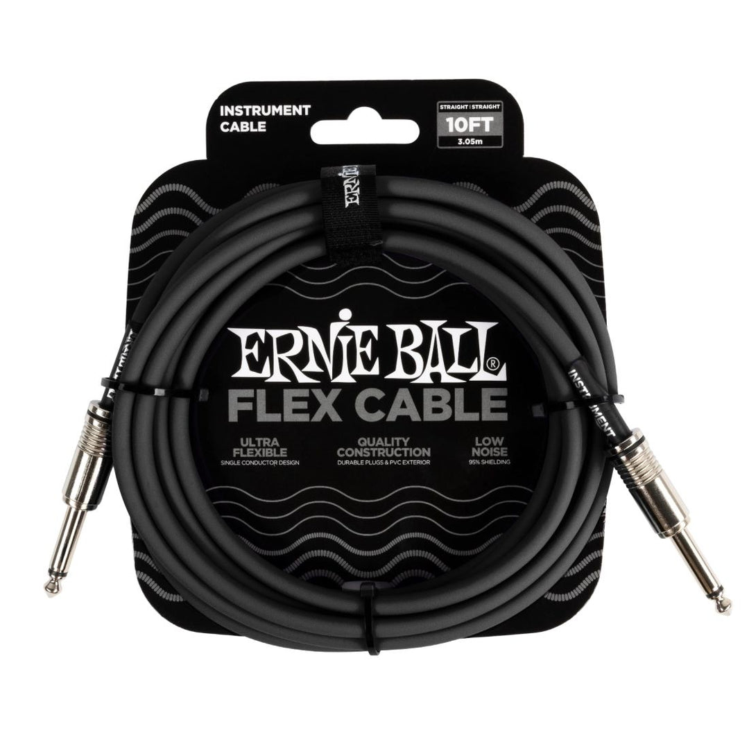 Ernie Ball Flex Instrument Cable Straight/Straight 10 ft - Black