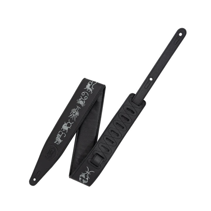 Levy's MG317ZE-BLK 2.5" Leather Strap with Embroidery