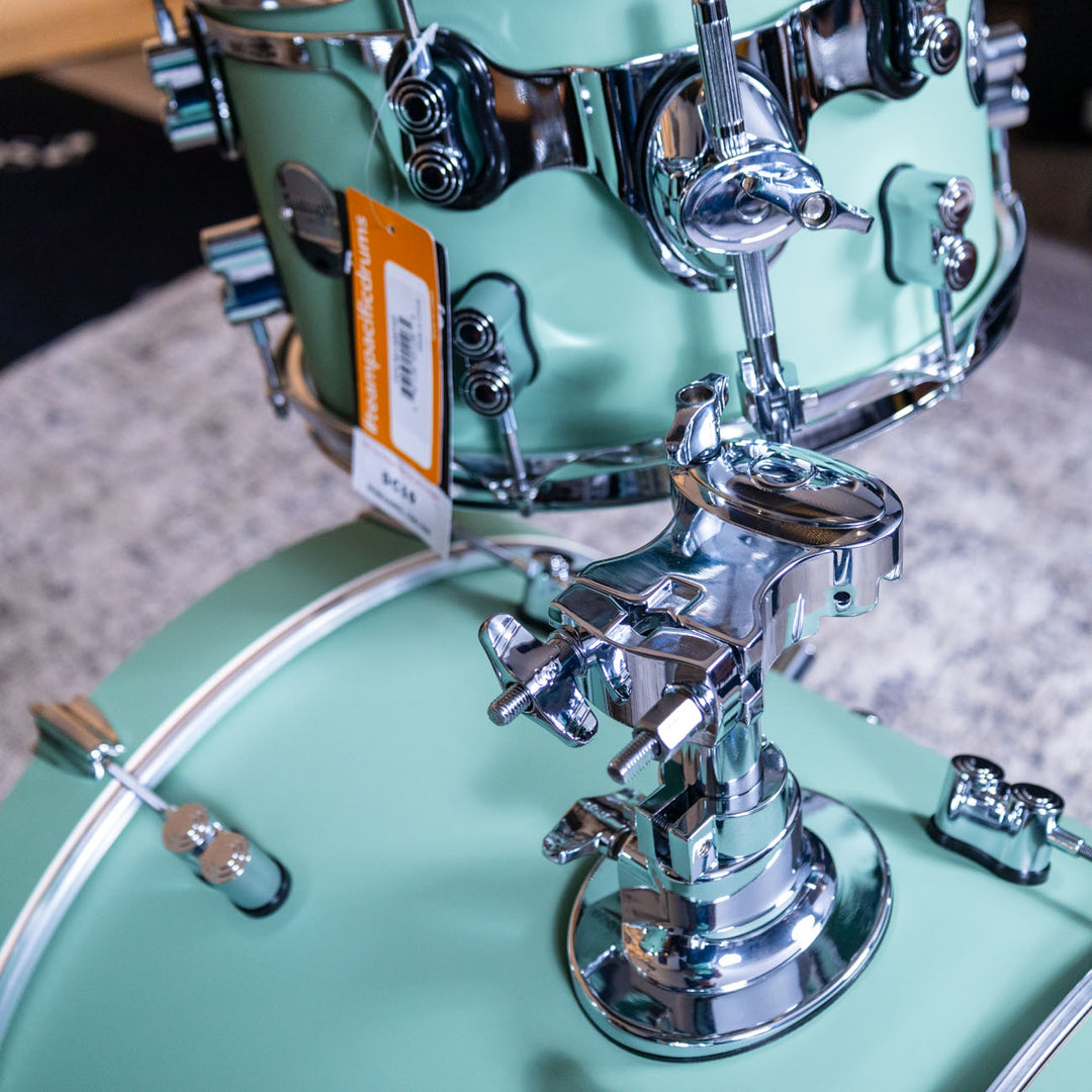 PDP Concept Maple Finish Ply CM Bop Kit Shell Pack w/ Chrome Hardware (14x18 w/ BDM, 8x12, 14x14FT) - Satin Seafoam
