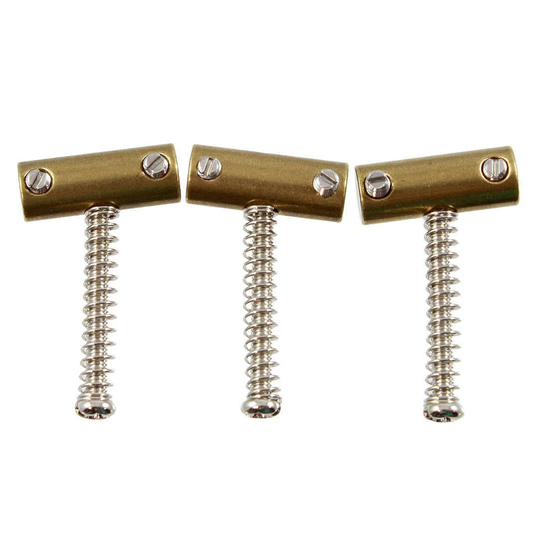 Allparts BP-2328 Tilt-compensated Brass Saddle Set