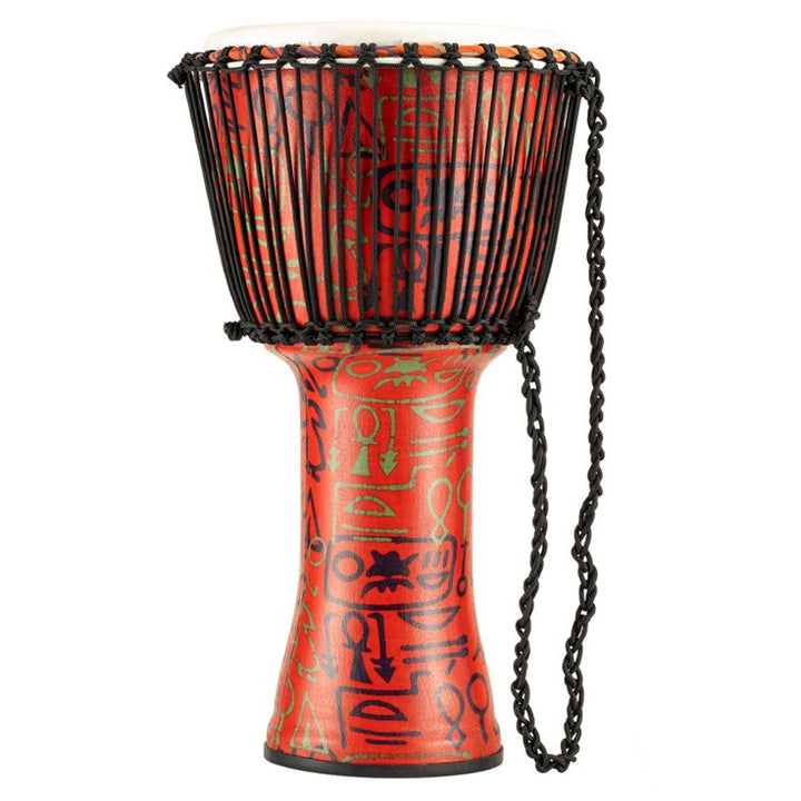 Meinl Percussion 12" Rope Tuned Travel Series Djembe Synthetic Head (Patented) Pharaoh's Script