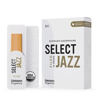 D'Addario Woodwinds ORSF10SSX3H Select Jazz, Soprano Saxophone - Filed, 3H, Box Of 10