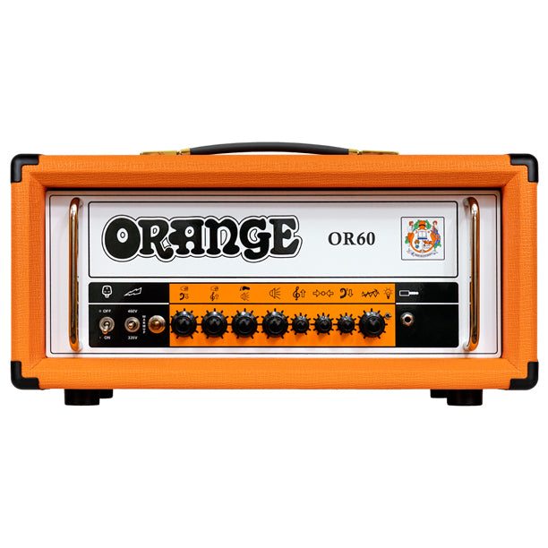 The Orange OR60 is a 60-watt UK-built all-valve guitar head driven by a pair of 6L6 power valves, delivering focused, harmonically rich single-channel tone with a modern edge. Features footswitchable second volume, Bright switch, Presence and Resonance controls, switchable 60/30-watt output, and a valve-buffered FX loop. The most versatile single-channel amp in the Orange lineup.