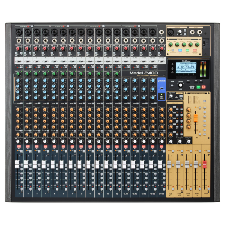 Tascam Model 2400 24-Track Flagship Analog Recording Console & Live Mixer w/ Audio Interface
