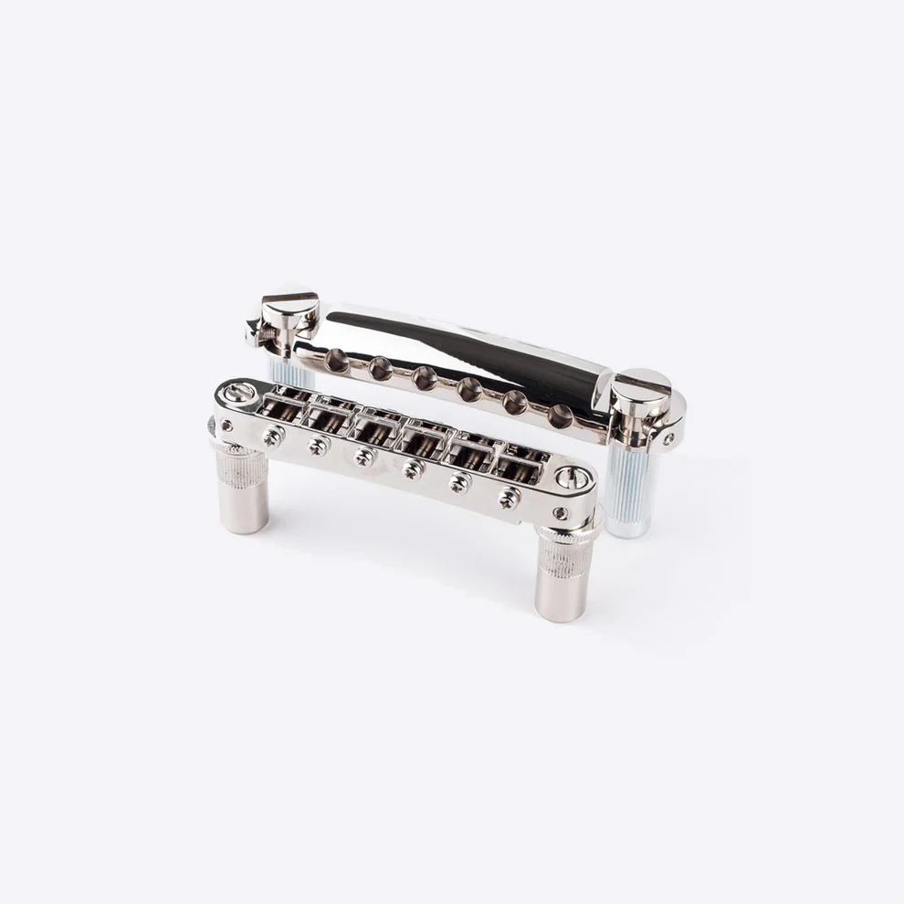 Allparts GB-0529-001 TonePros LPM02-N Metric Tuneomatic/Tailpiece set, large post, Nickel