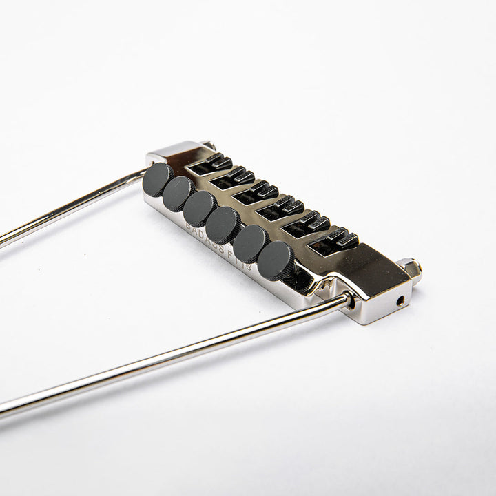 Allparts TP-3340-001 Leo Quan Badass FTT™ Fine Tuner Trapeze Tailpiece, Nickel