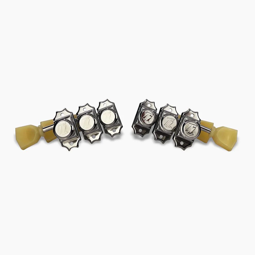 Allparts TK-7111-001 True Lok Vintage Style Locking Tuners, 3x3, Nickel