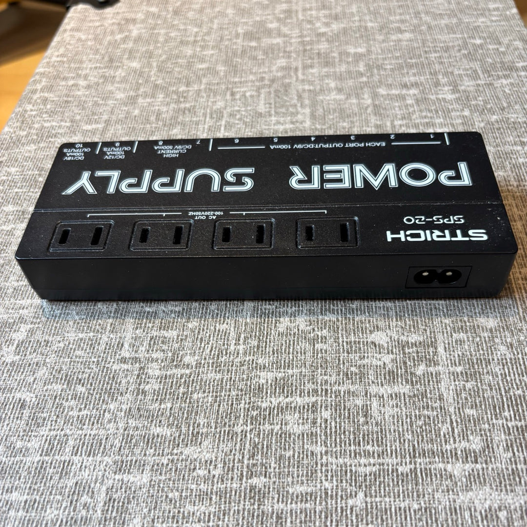 Strich - SPS-20 Pedal Power Supply w/ 7x Barrel Jack Jumper PWR Cables - USED