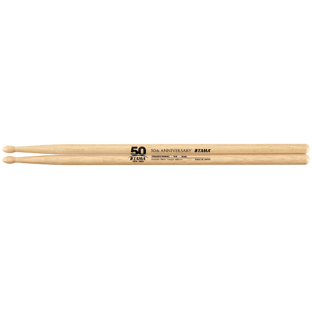 Tama 50th Anniversary Limited Edition Oak Drumsticks - 5A