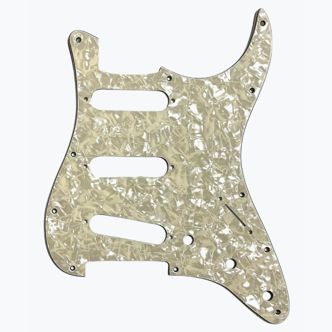 Allparts PG-0552 11-hole Pickguard for Stratocaster® Parchment Pearloid 4-ply (PP/P/B/P) .100