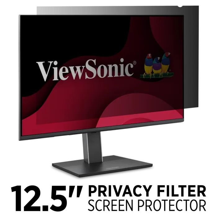 Viewsonic VSPF1250 12.5" Privacy Filter  16:9 Widescreen Laptop, Anti-Glare & Scratch Resistant, Black