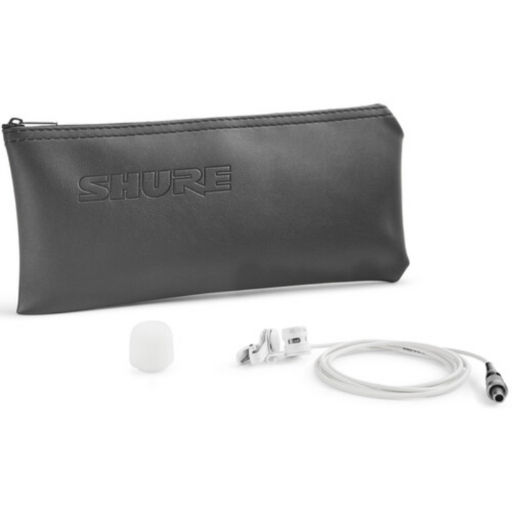 Shure WL185MW/C-LM3 Low-profile Cardioid Lavalier Microphone with LEMO 3-Pin Connector - White