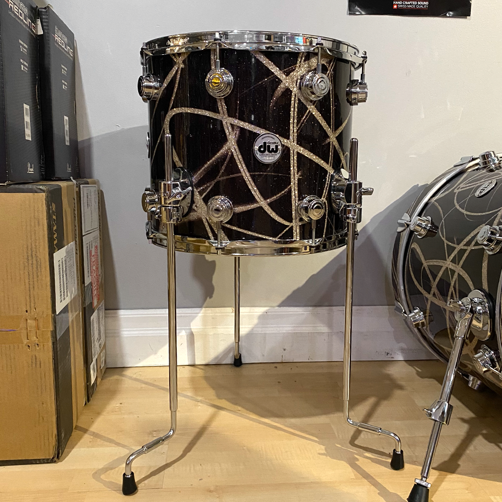 DW DRX11214TTCLC078- DW SSC Collector's Series 14 x 12 Floor Tom W/Legs, Smoke Glass Contrail