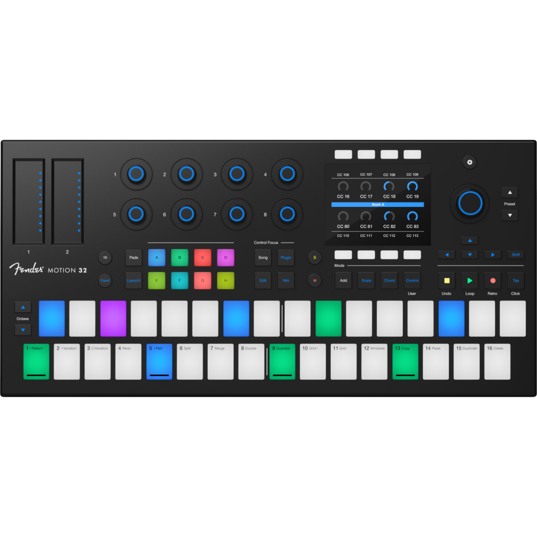 Fender MOTION32 32 Pad - Chromatic, Step Sequencer & Transport MIDI Controller