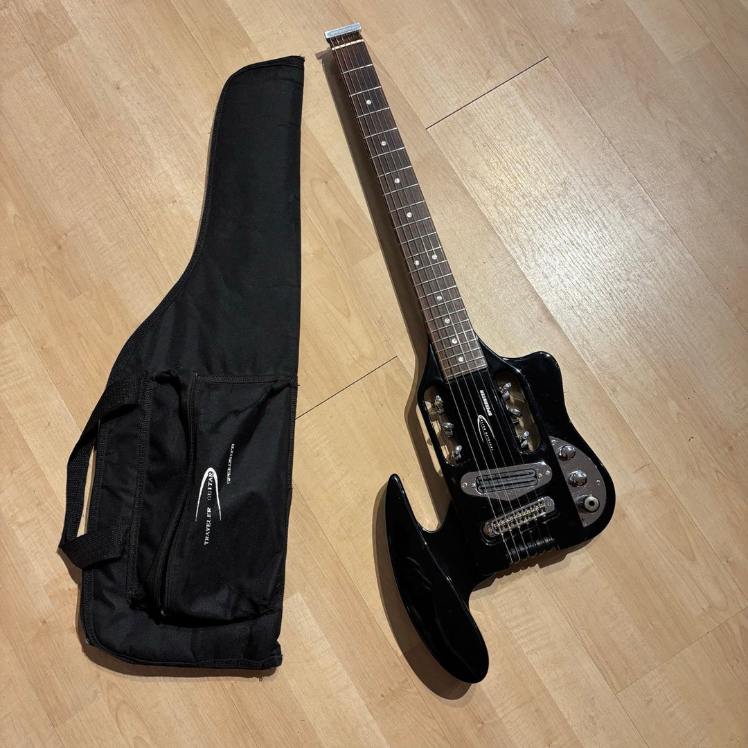 Electric Traveler - Speedster Travel Electric Guitar w/ HB Pickup & Gig Bag (V1 - Black) - USED