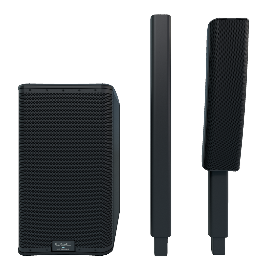 QSC KC12-BK 12" 3-Way Column Loudspeaker System with Bluetooth - Black