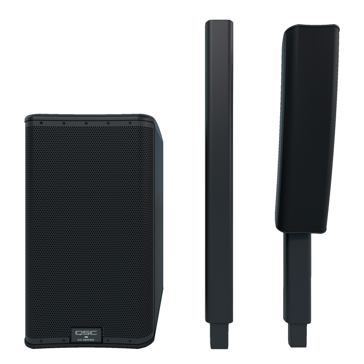 QSC KC12-BK 12" 3-Way Column Loudspeaker System with Bluetooth - Black