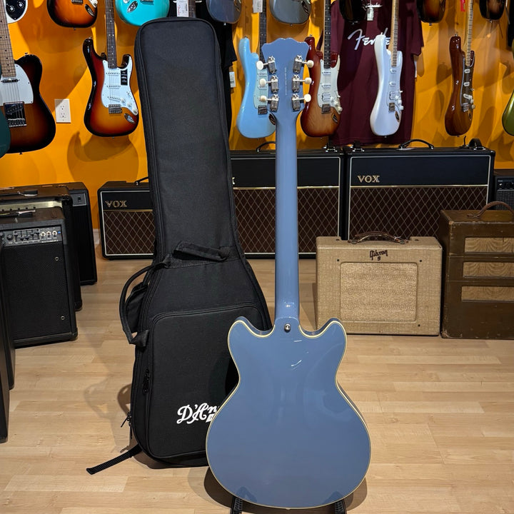 D'Angelico - Excel DC MINI Tour HH Semi Hollowbody  w/ D'Angelico Gig Bag (Slate Blue -2022)  - USED