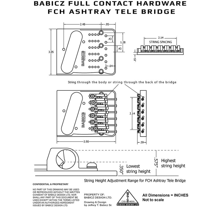 Allparts TB-3556-010 - Babicz Full Contact FCH ASHTRAY TELECASTER