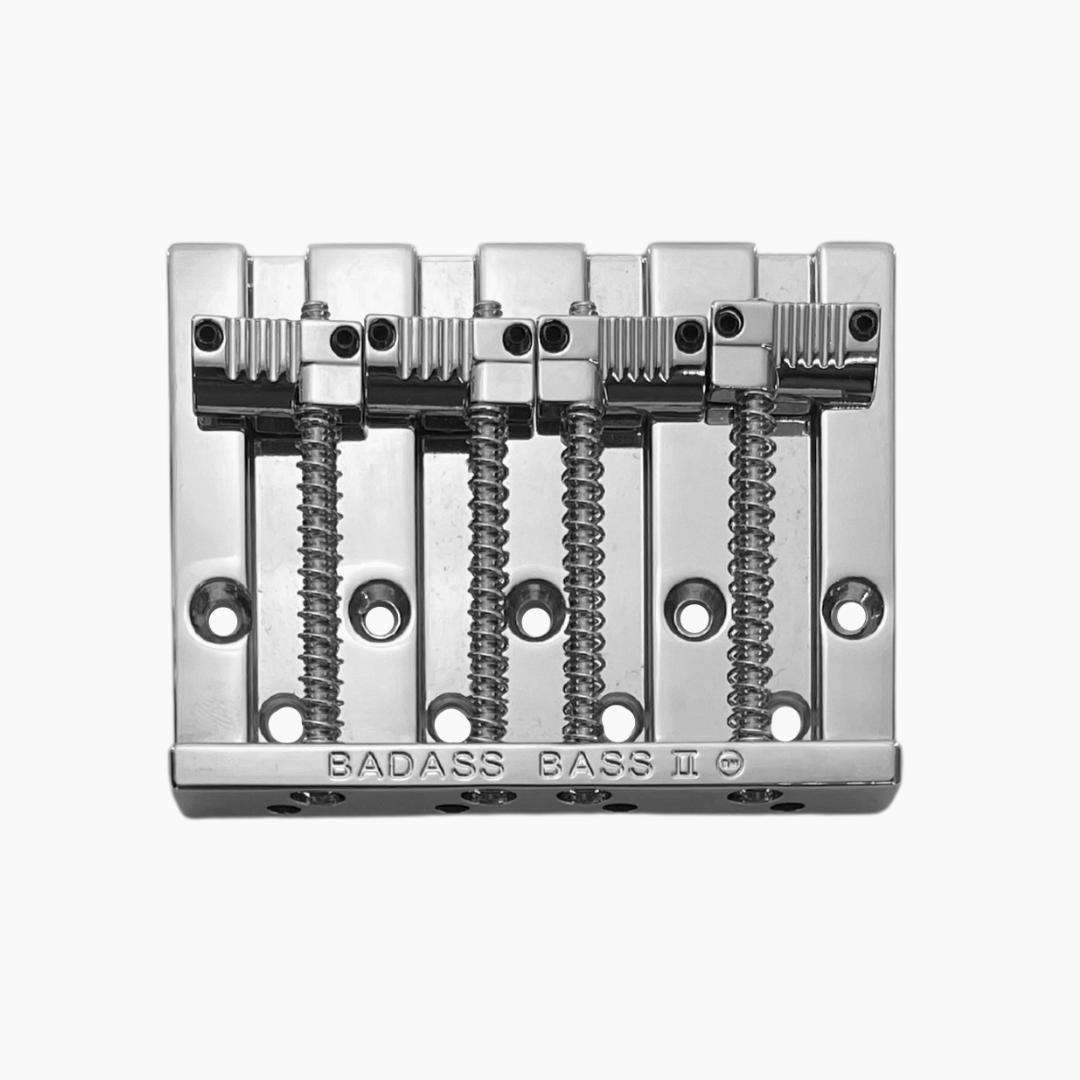 Allparts BB-3342-010 - Leo Quan® Badass II™ 4-String Bass Bridge - Grooved Saddles, Chrome