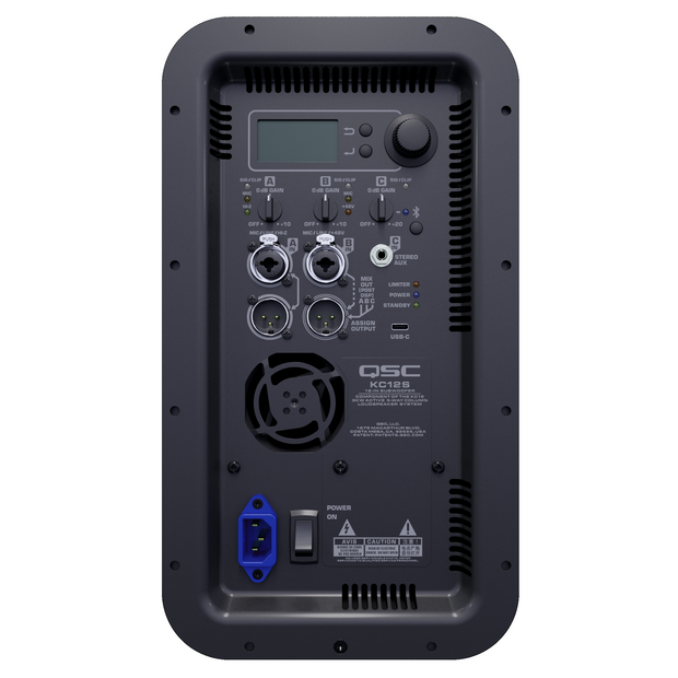 QSC KC12-WH 12" 3-Way Column Loudspeaker System with Bluetooth - White