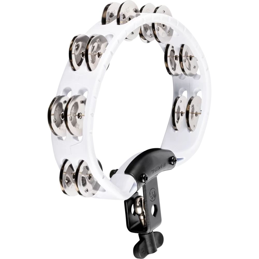 Meinl Headliner Series Mountable Tambourine with Stainless Steel Jingles - White