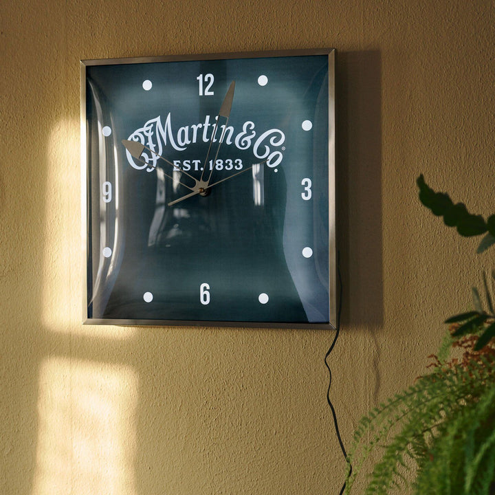 Martin 18N0420 Black Silhouette with White Script Logo – LED Clock, D-28