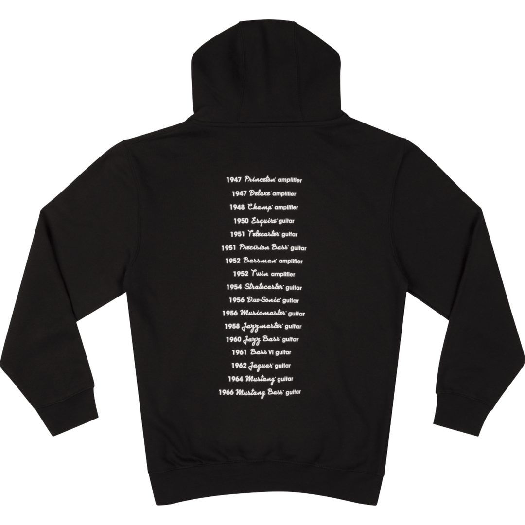 Fender ® Logo Date Back Hoodie -  Black -  M