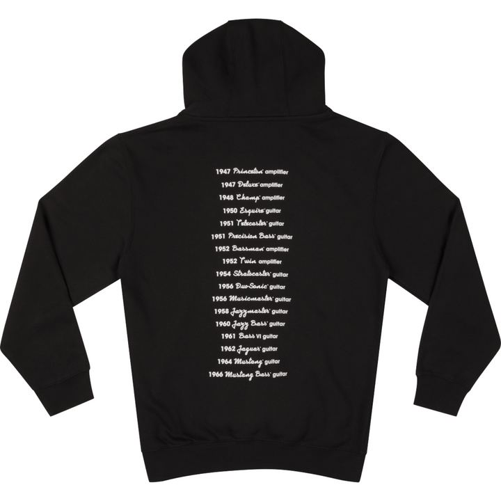 Fender ® Logo Date Back Hoodie -  Black -  M