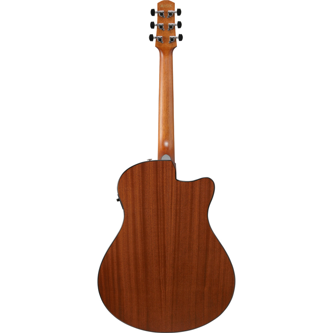 Ibanez AAM50LCEOLB Acoustic/Electric Guitar Left Handed - Open Pore Light Brown Sunburst Top, Natural Open Pore Back and Sides
