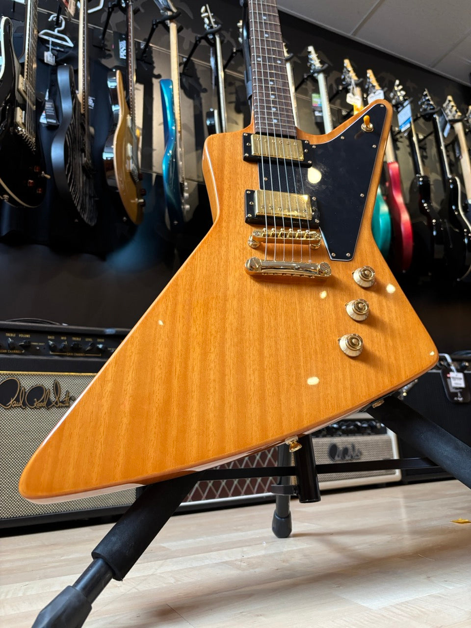 Epiphone - 58 Reissue Korina Explorer (Natural - Gold) w/ Gig Bag - 2022 - USED