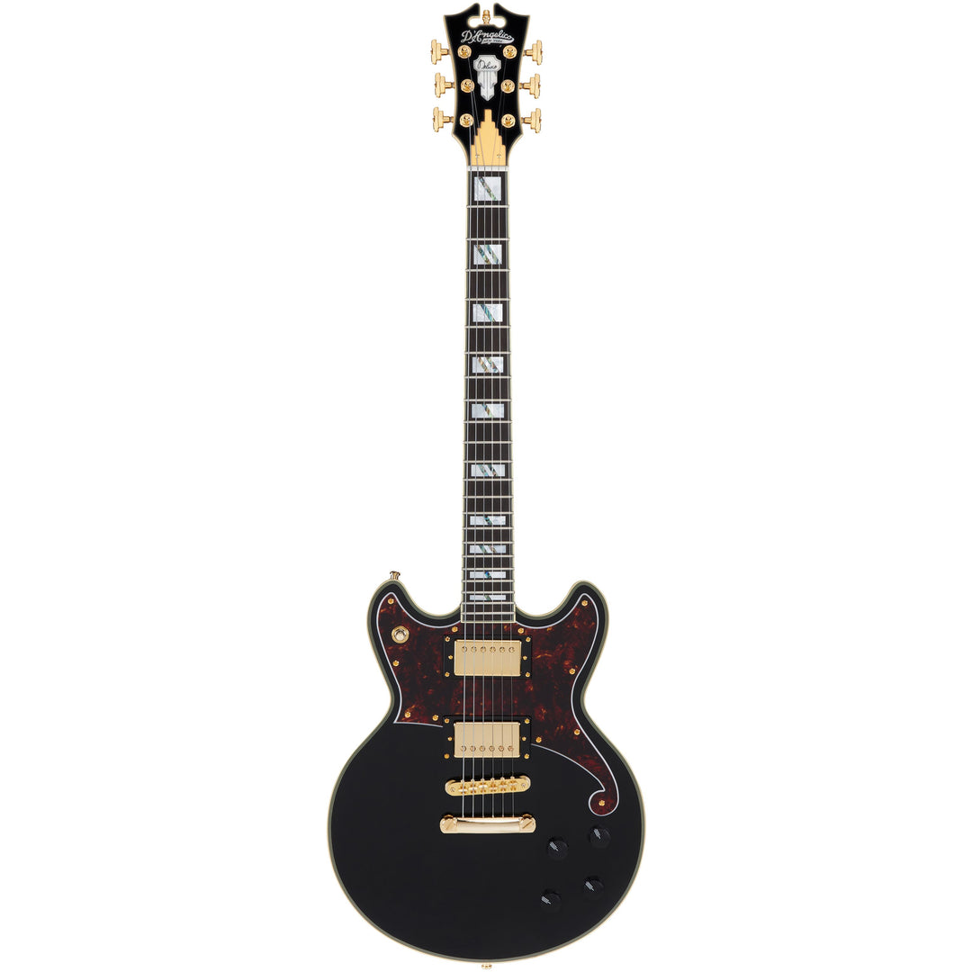 D'Angelico DADBRISBK2GS Deluxe Brighton Double Cutaway Solid Body Electric Guitar - Solid Black