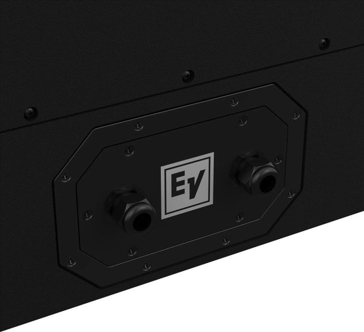 The Electro-Voice MTS-6154-43CPWB IPX Amp Speaker is equipped with six 15" woofers and dual coaxial mid/high frequency compression drivers. The system is capable of generating more than 151 dB peak SPL with exact directivity for very-long-throw applications.