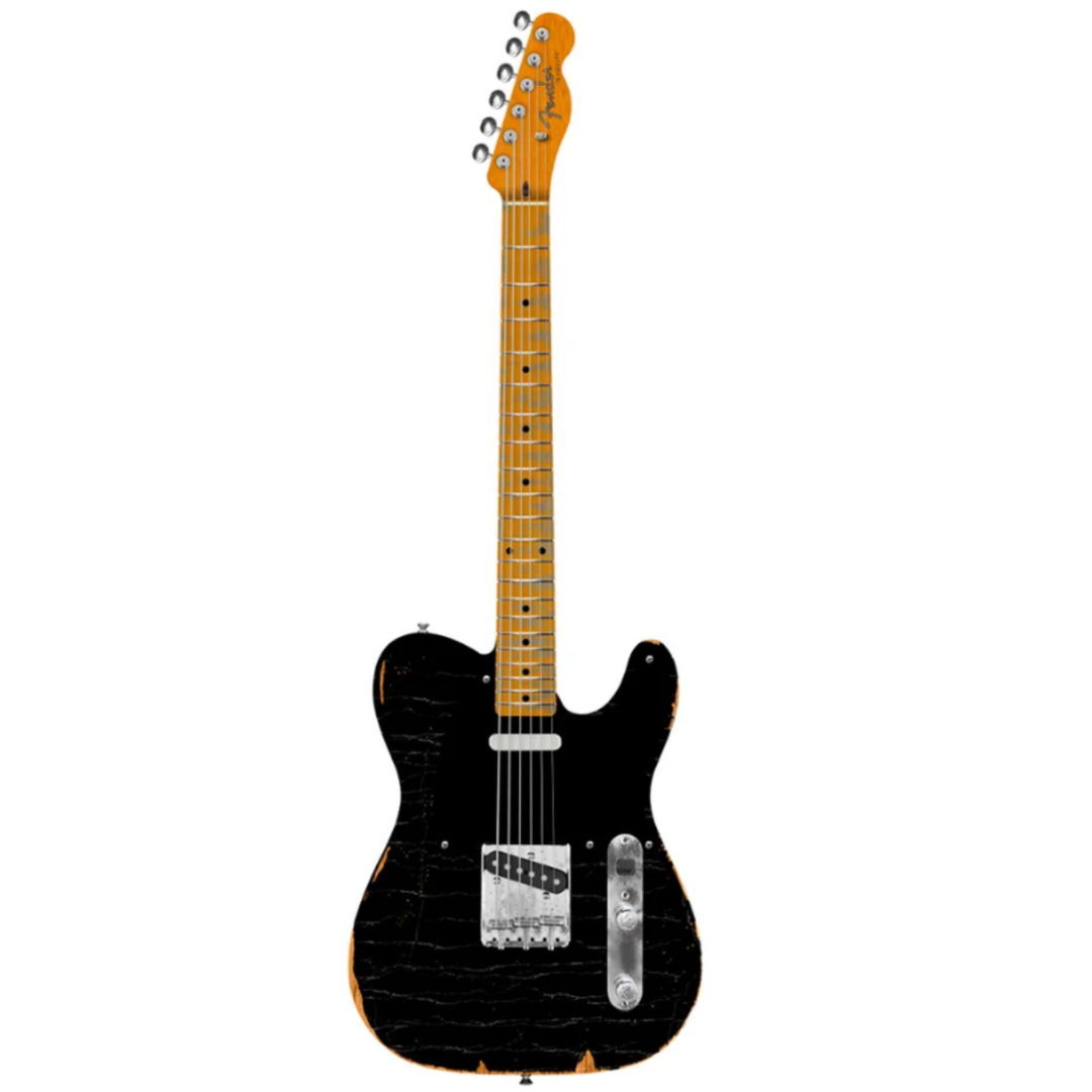 Fender Dealer Exclusive Vintera Road Worn '60s Double Esquire Maple Fingerboard Electric Guitar (Black)