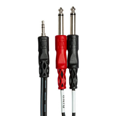 Hosa Technology CMP-153 STR B/O 3.5 mm TRS-DL 1/4" TS 3'