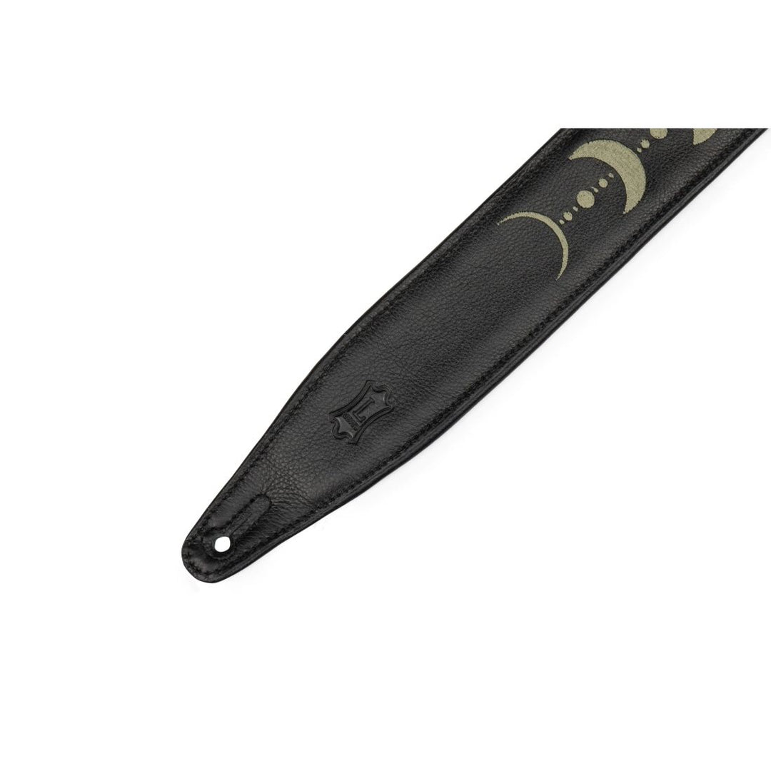 Levy's 2.5'' Moon Phase Series Padded Leather Guitar Strap - Green