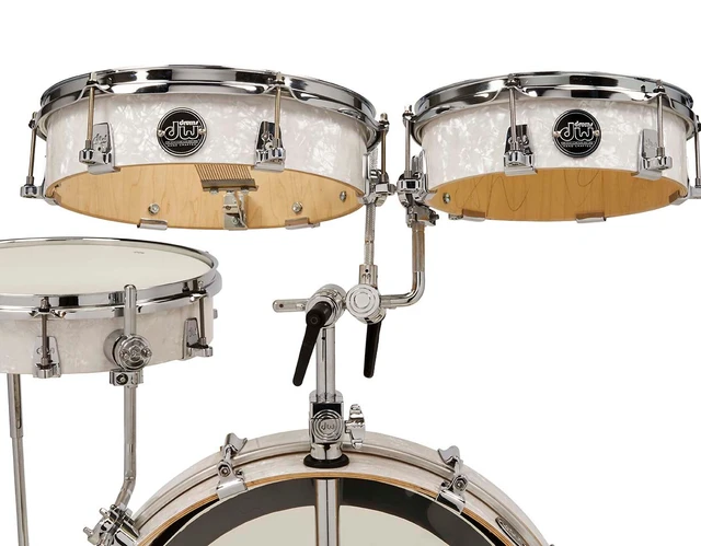 DW Performance Series Low Pro 4-Piece Shell Pack Finish Ply Drum Set (3x10, 3x13, 3x20 w/ 3x12 Snare) - White Marine