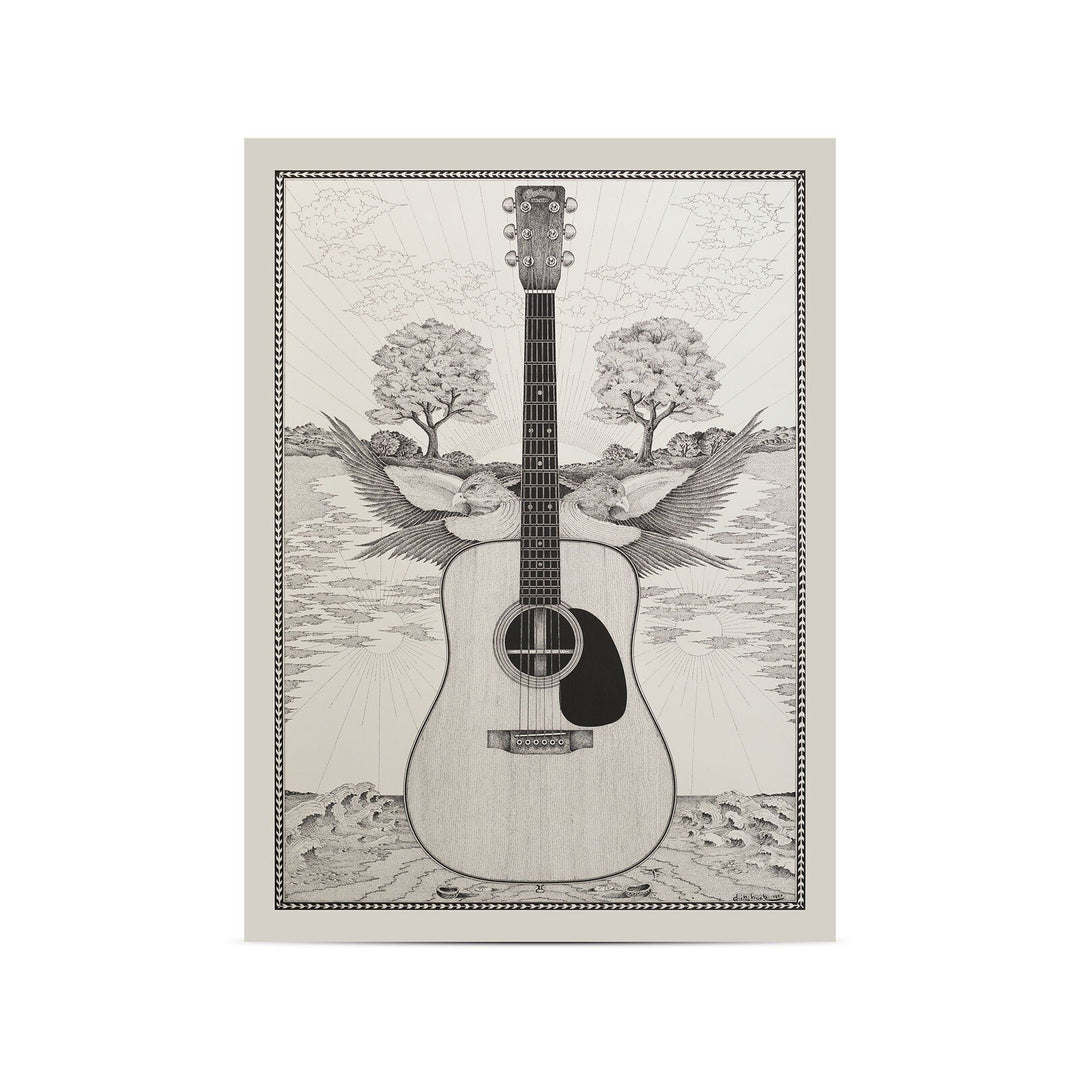 Martin 18ZDB D-28 – Martin Print, Pen and Ink Drawing