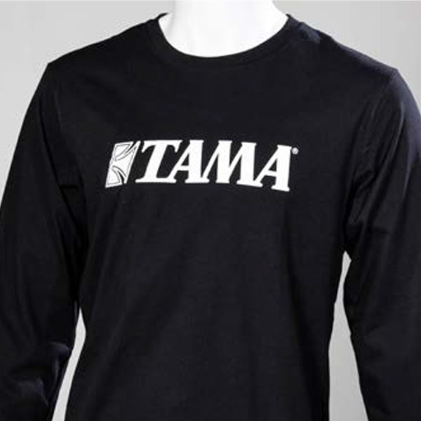 Tama TAMT04S- Tama Printed Logo Black Long-Sleeve T-Shirt - Small