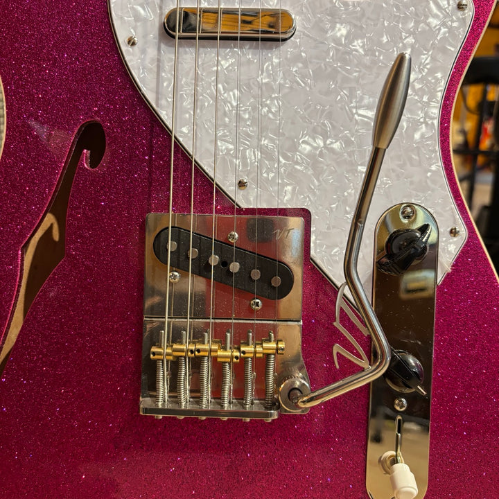 London Guitars  "Repair Shop Custom Tele Thinline Build" w/ V-Trem System - Metallic Purple - NEW