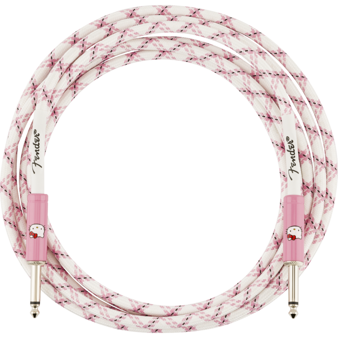 Fender ® x Hello Kitty® White/Pink Woven Cable -  10'