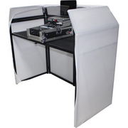 ProX XF-MESA MK2 DJ Facade Table Station includes White and Black Scrim