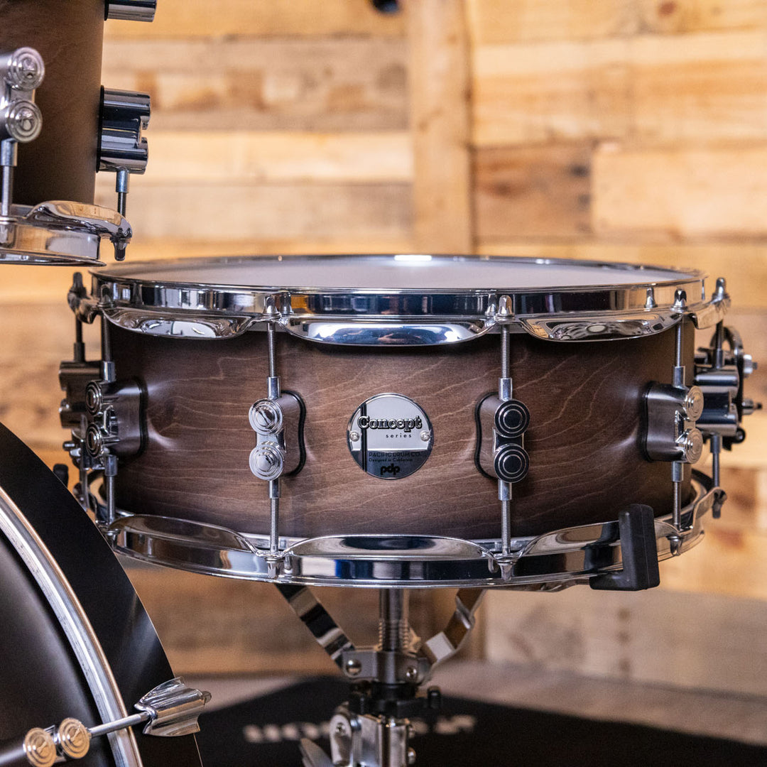 PDP Concept Maple Lacquer CM5 5-Piece Kit Shell Pack w/ Chrome Hardware (18x22 w/ BDM, 8x10, 9x12, 14x16FT, 5.5x14 Snare) - Satin Charcoal Burst