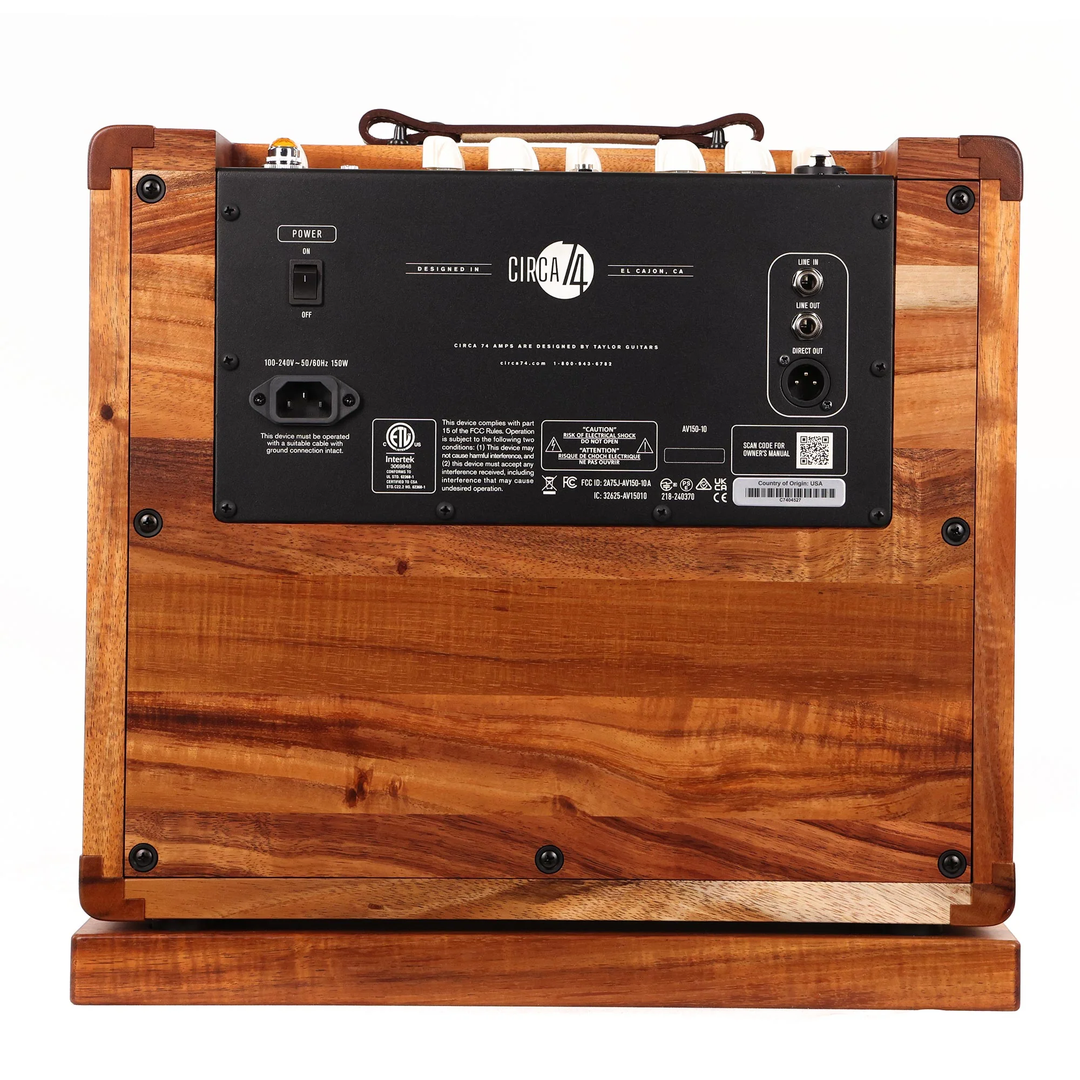 Taylor Circa 74 AV150-10 Acoustic Amplifier and Vocal System, Select Koa with stand Acoustic Guitar