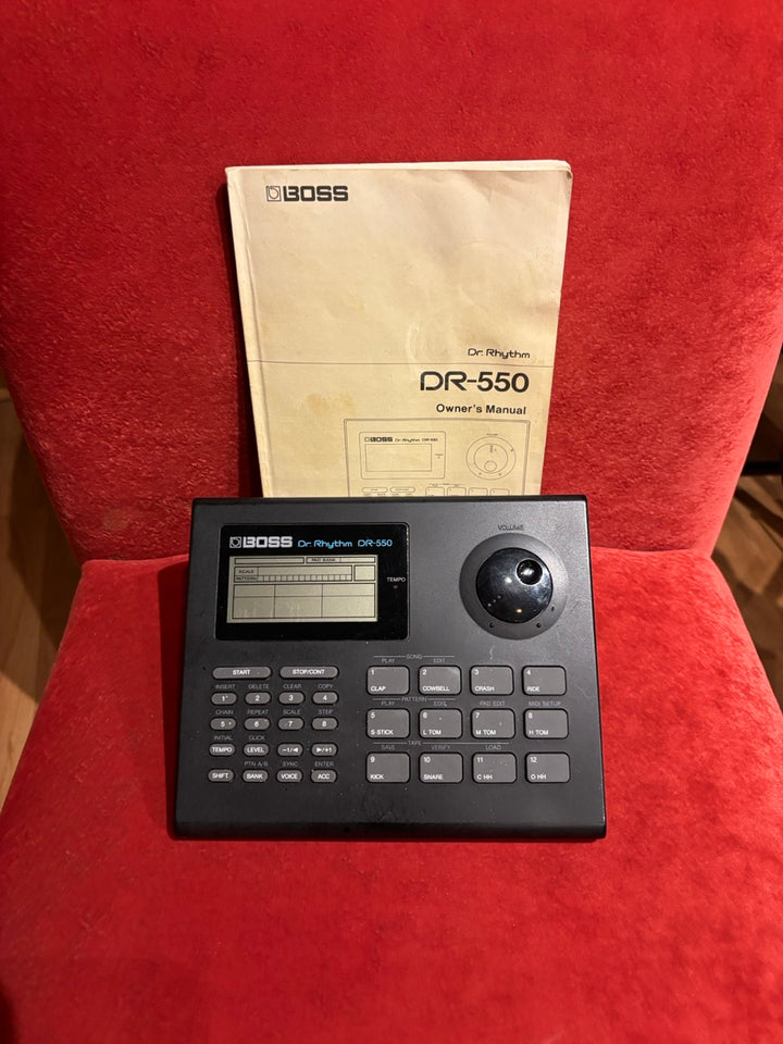 Boss - DR 550 Dr Rhythm  Drum Machine ( Late 80's Early 90's V1) w/ Original User Guide & PS  - USED